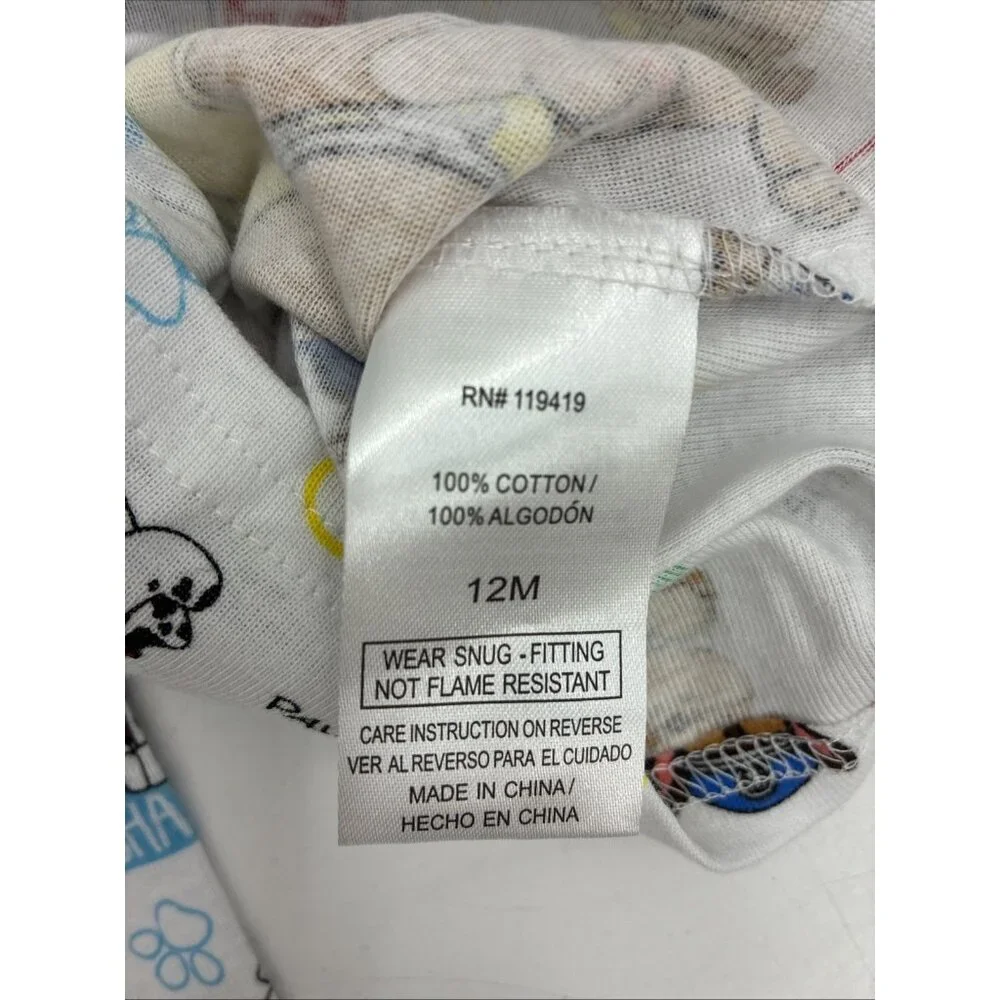 Spin Master Paw Patrol Baby Boy Pajamas 12M Chase Skye Marshall 2 Pc Sleepwear